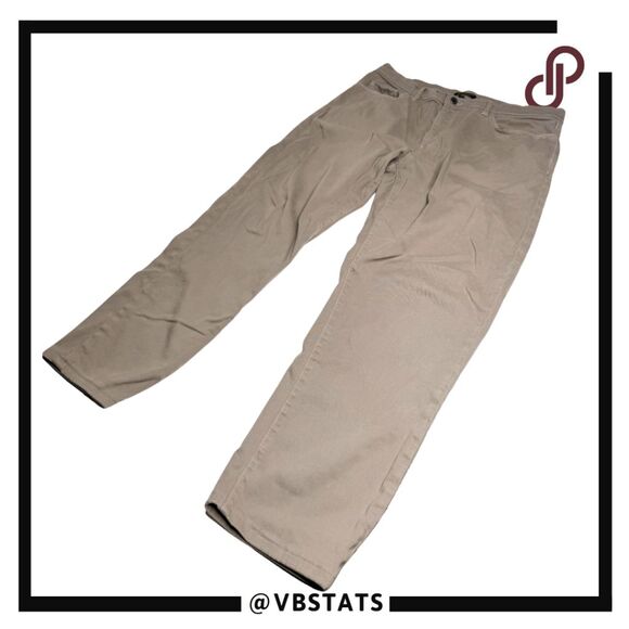 Flint And Tinder Men's Straight Fit Stretch 5-Pocket Chino Pants Khaki Size 34 - Picture 1 of 9
